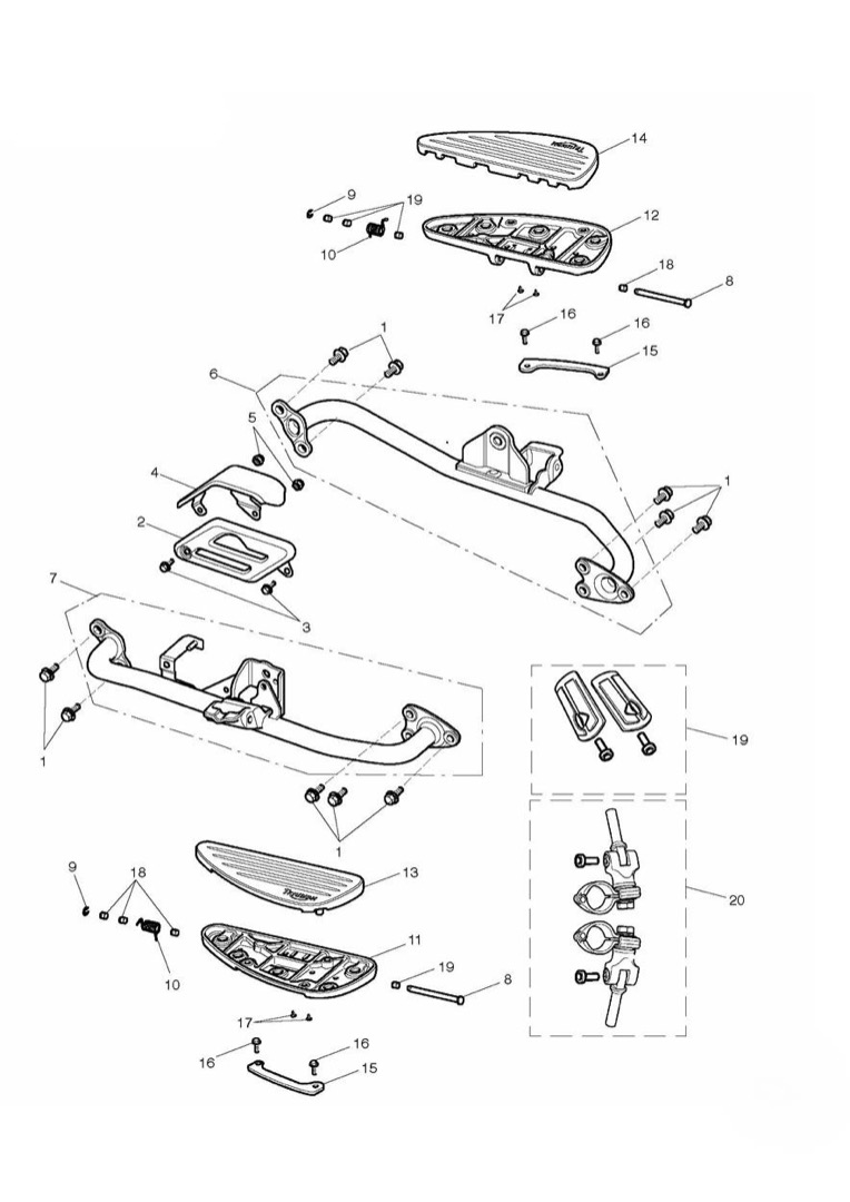 Casting, Footboard, LHf, Chrome  T2084049